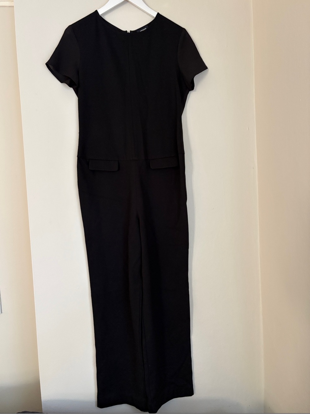 Armani Jeans Black Short-Sleeve Wide-Leg Jumpsuit
